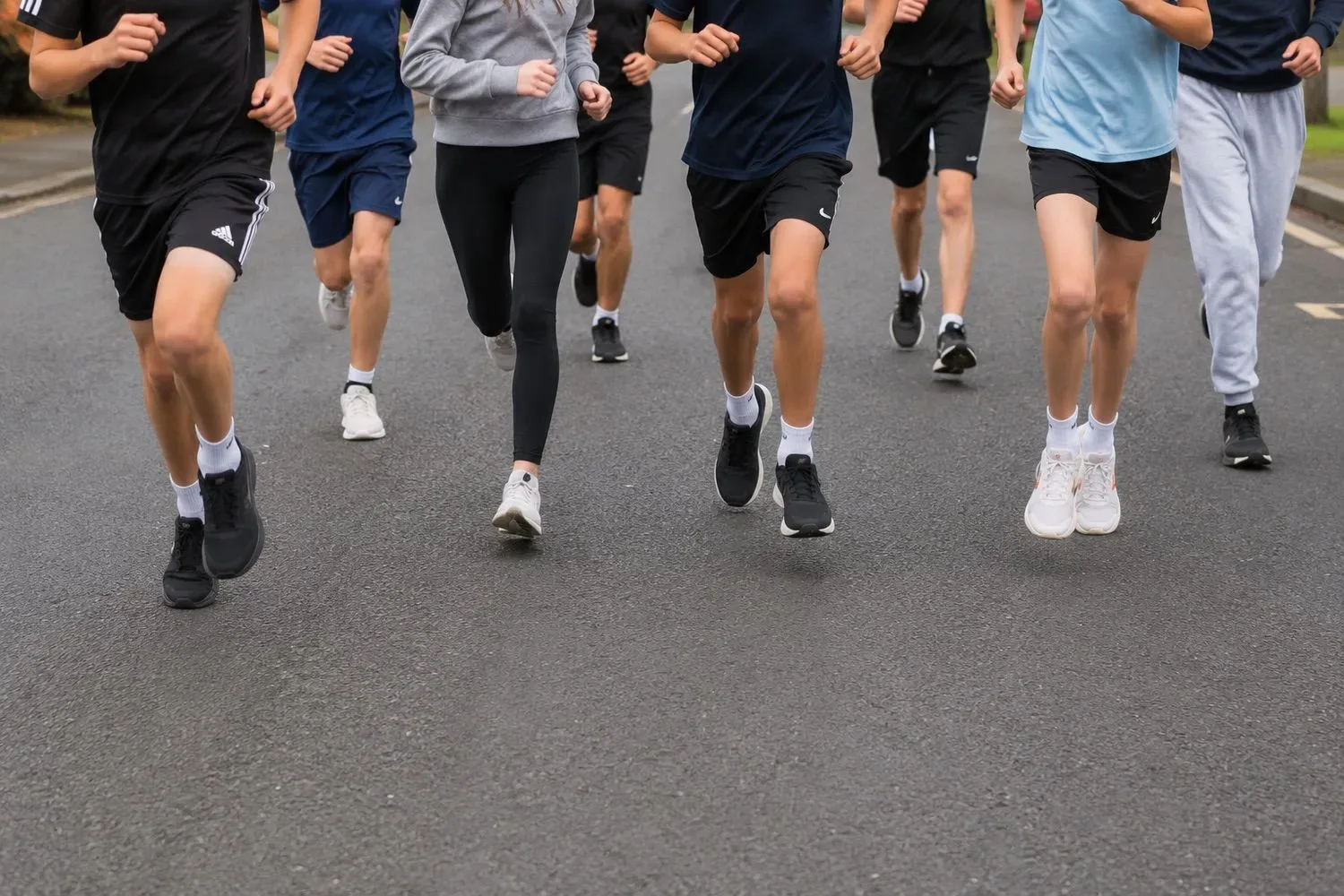 A group of young runners taking part in the BBB10k junior race